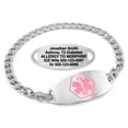 thumbnail image 1 of MedicEngraved Stainless Steel Custom Medical Alert Bracelet - 5mm Curb Link, 1 of 8