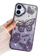 thumbnail image 1 of Compatible con iPhone 16, linda funda 3D de mariposa con purpurina brillante, carcasa de lujo para mujeres y niñas, protección para cámara, parachoques de 6.1 pulgadas, color rosa., 1 of 6