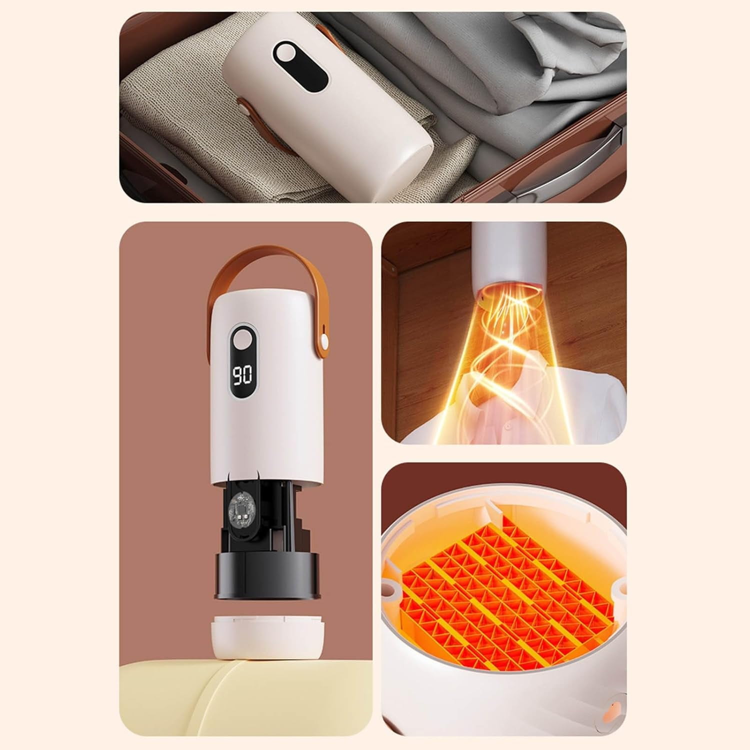 Portable Hanging Clothes Dryer, Mini Foldable Fast-Drying Machine with Dry Bag & Hook, Quiet Compact Dryer for Travel, Home, Apartment, RV, Dorm & Hotel
