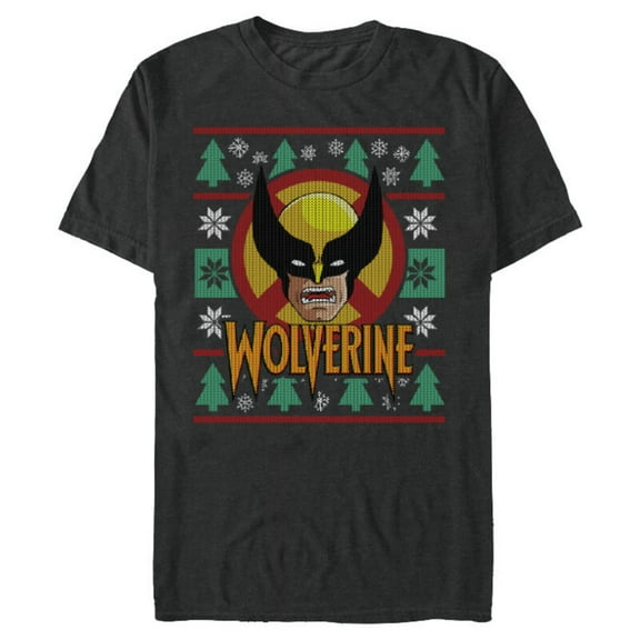 Marvel X-Men Wolverine Holiday Sweater - Short Sleeve Blended T-Shirt for Adults - Customized-Dark Heather