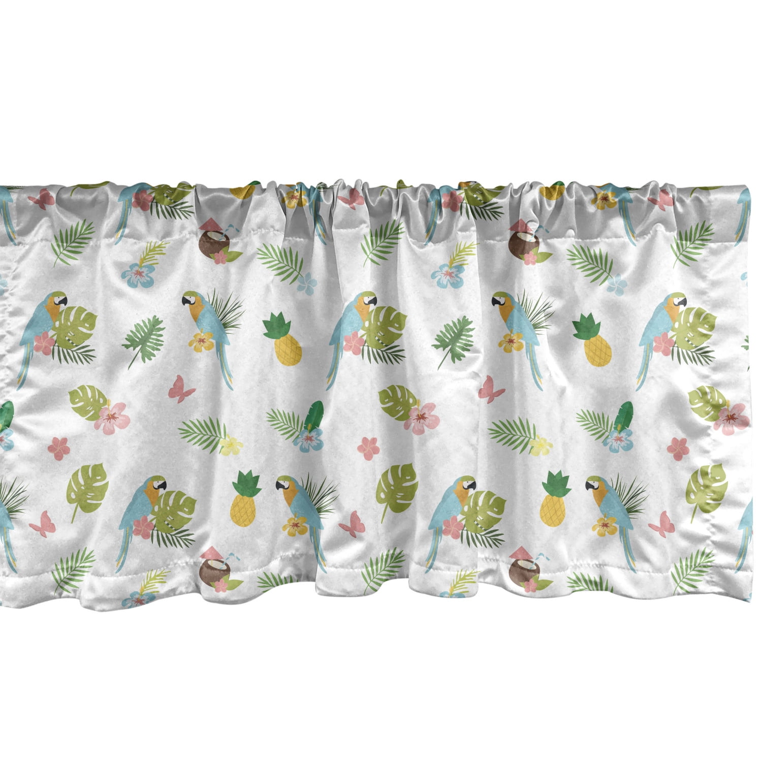 Ambesonne Summer Window Valance, Pineapples and Watermelons ...