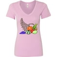 thumbnail image 3 of Inktastic Thanksgiving Cornucopia Word Art Women's V-Neck T-Shirt, 3 of 5