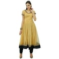 thumbnail image 2 of Bimba Flaired Net Anarkali Dress Solid Kurta Kurti Indian Tunic Custom Clothing, 2 of 5