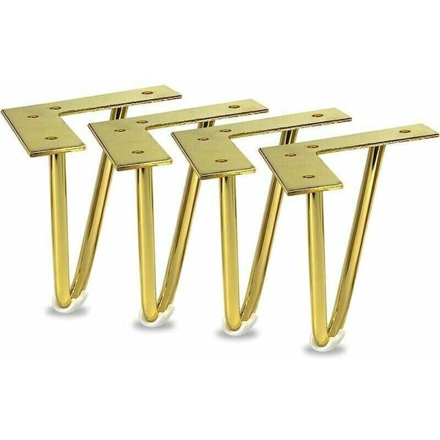 4 piezas de patas de metal doradas para muebles de 15 cm para gabinete, mueble de TV, tocador, proyecto de bricolaje