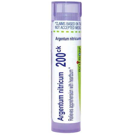 Boiron Argentum Nitricum 200CK, Homeopathic Medicine for Apprehension With Heartburn, 80 Pellets