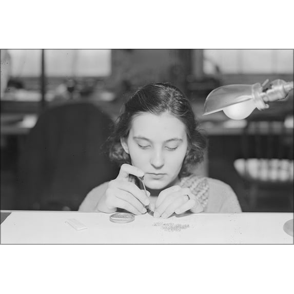 24"x36" Gallery Poster, Lancaster, Pennsylvania - Hamilton Watch, balance screws 1936