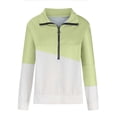 thumbnail image 4 of UAMVSH Sweatshirts for Women Basic Half Zipper Long Sleeve Tunic Pullover Trendy Fall Stand Neck Color Block Long Sleeve Tops(X-Large,Yellow), 4 of 6