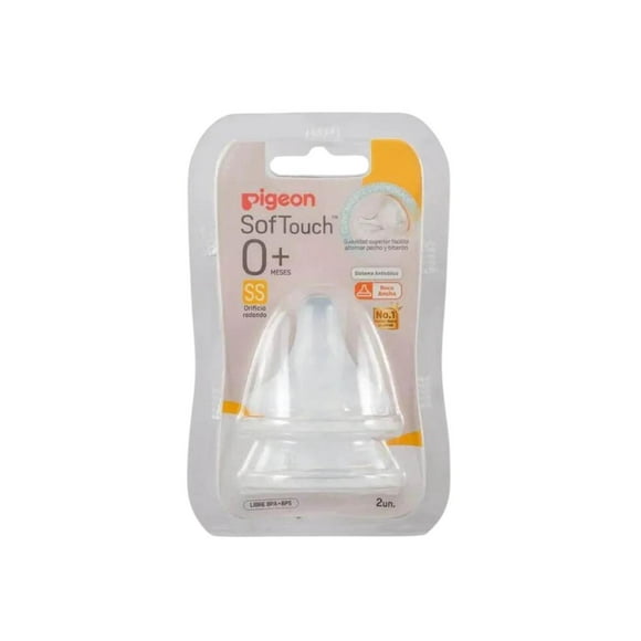 Tetina Softouch Boca Ancha "SS" 2 un. (new WN3)
