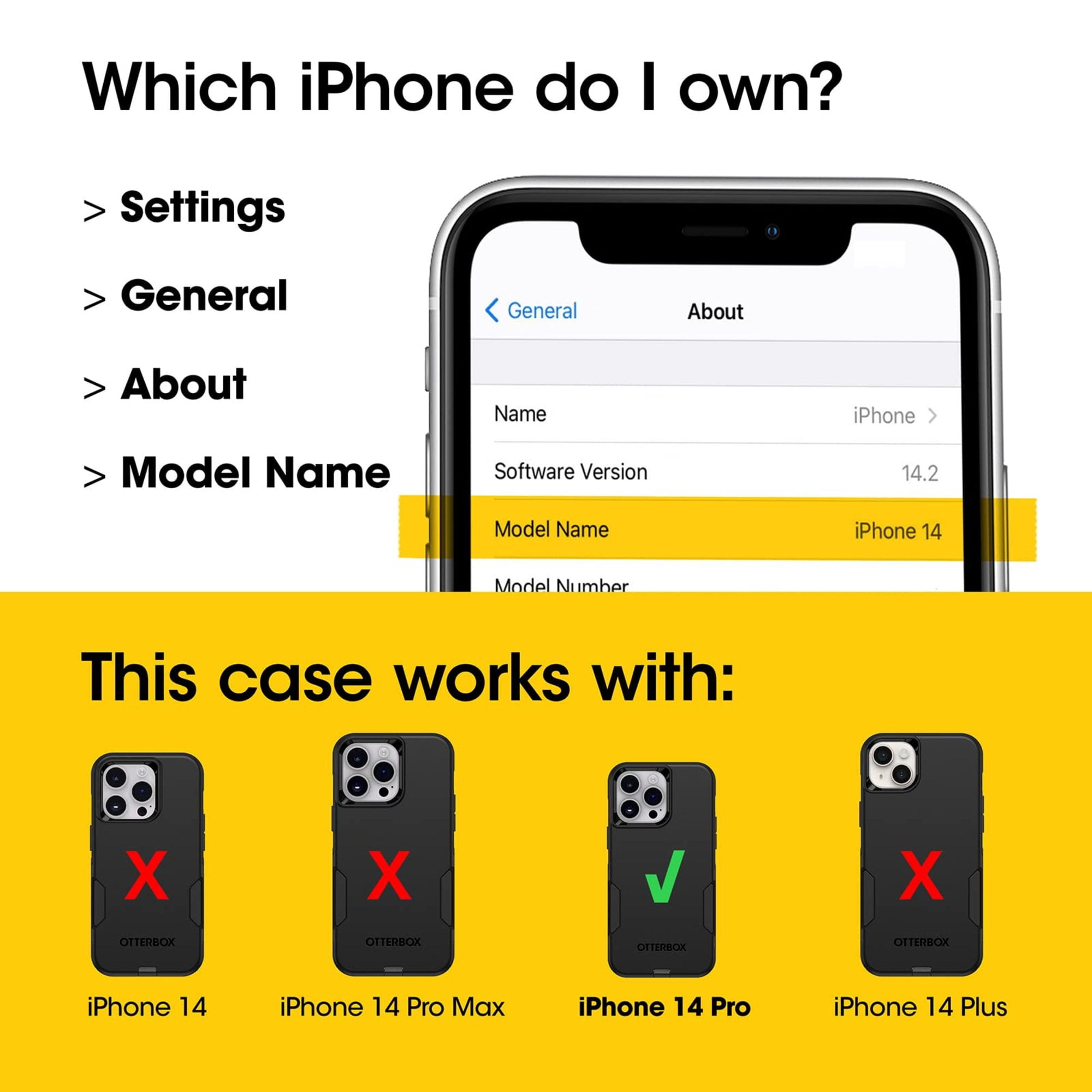 OtterBox iPhone 14 Pro (ONLY) Commuter Series Case - Trees Company (Green), Slim & Tough, Pocket-Friendly, with Port Protection