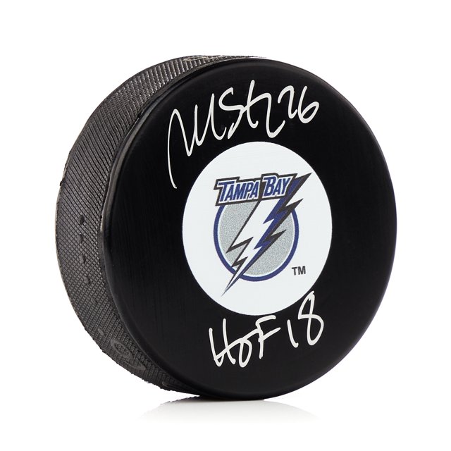 Martin St Louis Logo Rétro Signé Tampa Bay Lightning avec Half 18 Notes