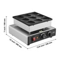 thumbnail image 4 of VEVOR Dutch Pancake Maker, 9PCS 76mm Diameter Dorayaki Baker Machine, 850W Commercial Electric Poffertjes Grill, Non-stick Stainless Steel, Temp & Time Control, for Home Kitchen Restaurant Snack Bar, 4 of 9
