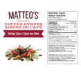 thumbnail image 5 of Matteo's Sugar Free Coffee Syrup, Holiday Spice, 750mL, 0 Calories, 0 Sugar, (Single Bottle), 5 of 5