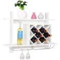 thumbnail image 5 of Gymax Wall Mount Wine Rack w/ Glass Holder & Storage Shelf Organizer Home Decor White, 5 of 9