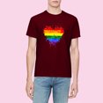 thumbnail image 4 of EQWLJWE Men's Crew T-Shirts Men Short Sleeve Casual Valentine's Day Rainbow Flag Heart Printing Round Neck Pullover T Shirt Blouse, 4 of 4