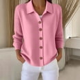thumbnail image 2 of Atogsazn Women's Button Down Sweater Casual Knitted Long Sleeve Sweaters Winter Warm Coat Tops Clothes Pink S Fashion, 2 of 6