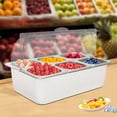 thumbnail image 2 of Ice Food Serving Display Tray 1.7L/3.59Qt Countertop Food Serving Display Stainless Steel Food Serving Tray with Clear Roll Top Cooling Food Dishes Display for Buffets, Restaurants, Hotels, 2 of 7