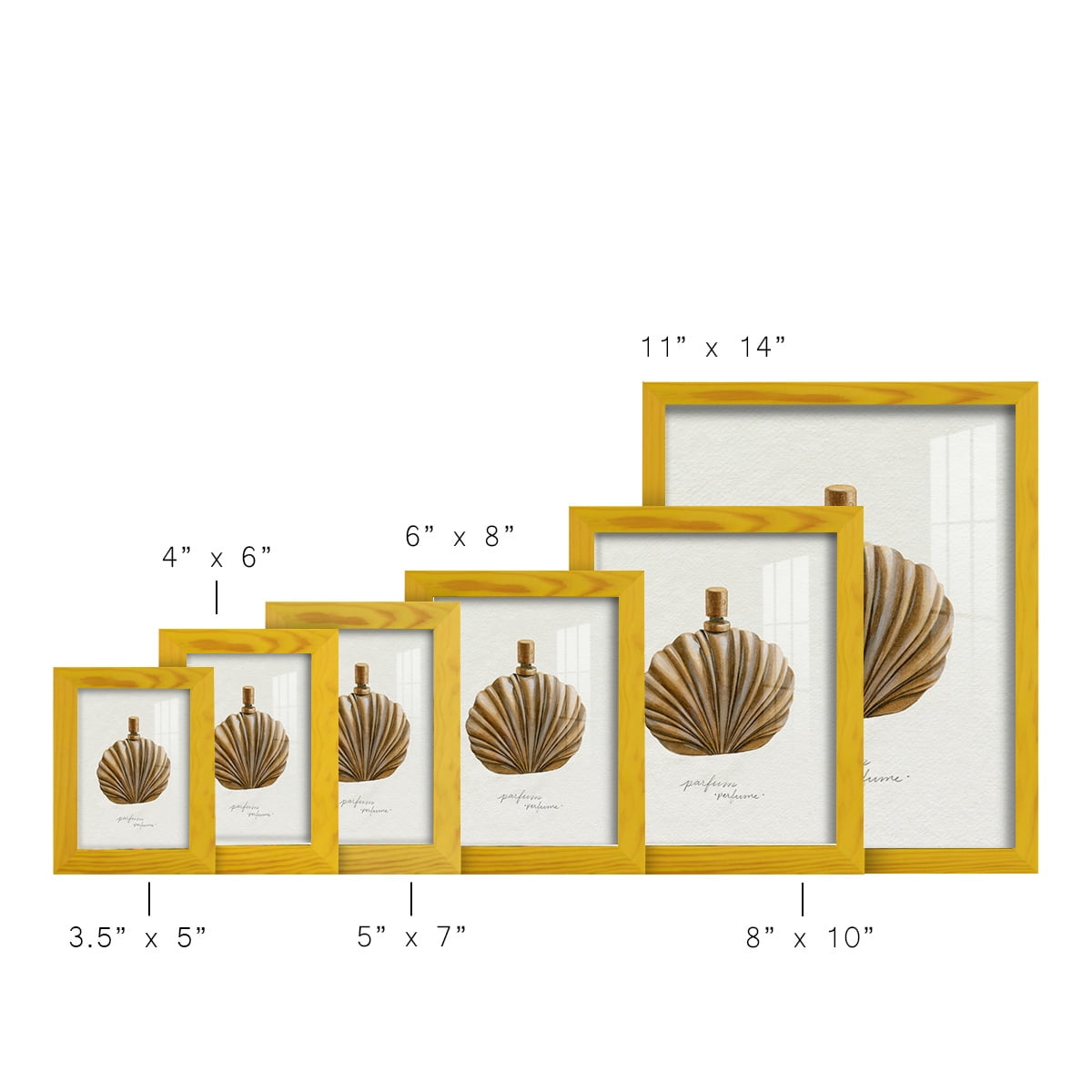 Gilded Toiletries II - Framed Print w/glass - Sunflower Yellow