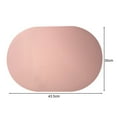 thumbnail image 6 of Happy date Table Mat Non-slip Wipeable Faux Leather Oval Shape Insulation Pad for Dining Room, 6 of 8