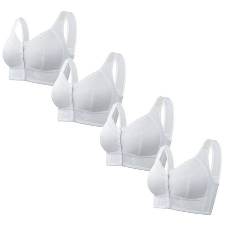 Black of Friday Deals!Clearance Staron 4PC Womens Bras  Everyday Bras Women No Underwire Front Closure Bra Comfortable Stretch Bra Wireless Everyday Bras Push up Bra