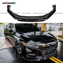 WheelX 3Pcs Front Bumper Lip Compatible with 2018-2020 Honda Accord (Glossy Black), JDM Air Dam Winglet Splitter Chin Fits for EX EX-L LX SE Sport Hybrid, Protection Body Kit