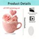 thumbnail image 2 of Regalo romántico de adorno de taza de té | Decoración acrílica en forma de corazón 15cm | Juego de tazas de té con temática de amor, platillo a juego, cuchara para remover | Acabado brillante, 2 of 4