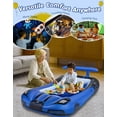 thumbnail image 3 of Cherimor Inflatable Toddler Bed, Racing Vehicle Blow Up Mattress for Kids Travel with 4-Side Safety Rail Bumpers, 2-Min Quick Auto Pump, Heavy Duty 330lb Capacity, Portable Toddler Airbed, Blue, 3 of 9