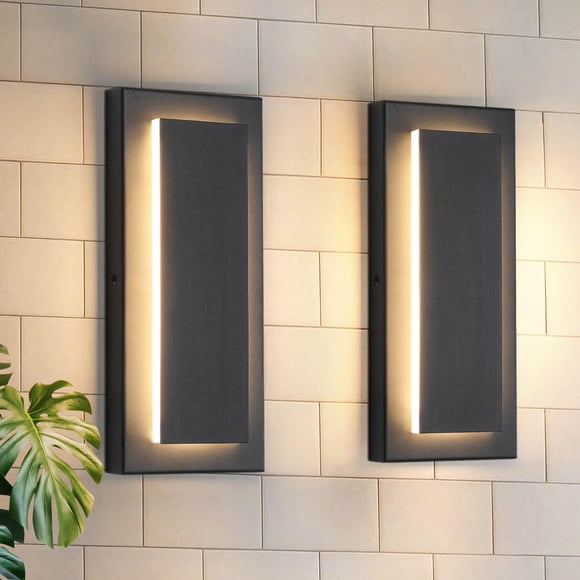 Luces LED de pared para exteriores tewei 30 cm, color negro, 3000 K, 120 V