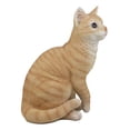 thumbnail image 2 of Statue de Chat Tabby Orange Assis Réaliste 12 Pouces avec Yeux en Verre Décor Animal, 2 of 4