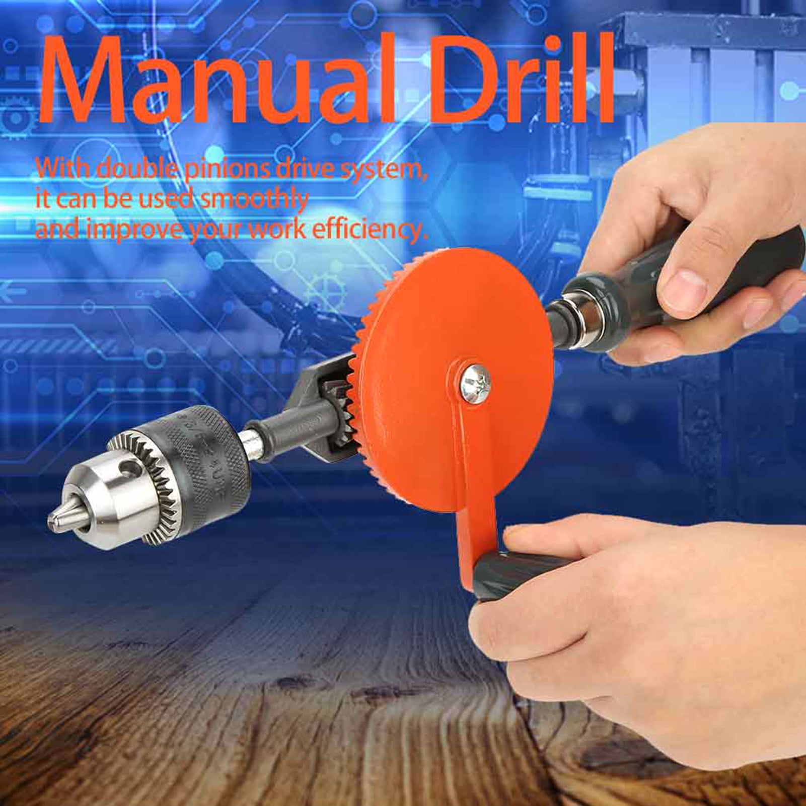 Portable, Hand Crank Drill, Mini, Manual, Drill, Double Pinions, Wood, Plastic
