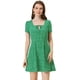 thumbnail image 1 of Vestido De Manga Corta Y Estampado Floral De Corazón De Estrella Por Encima de la rodilla Para Mujer Verde Floral L, 1 of 6