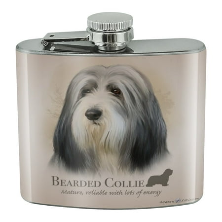 

Bearded Collie Dog Breed Stainless Steel 5oz Hip Drink Kidney Flask