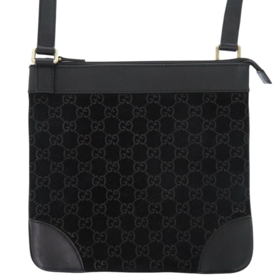 Pre-Owned Gucci 272396 GG Suede Black Shoulder Bag 0454GUCCI (Fair)