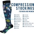 thumbnail image 4 of Coolnut Space Compression Socks, 1 Pack Women Men Long Stocking (20-30mmHg) Travel Knee High Stockings for Athletic Sports,Running,Cycling,Nursing, 4 of 6