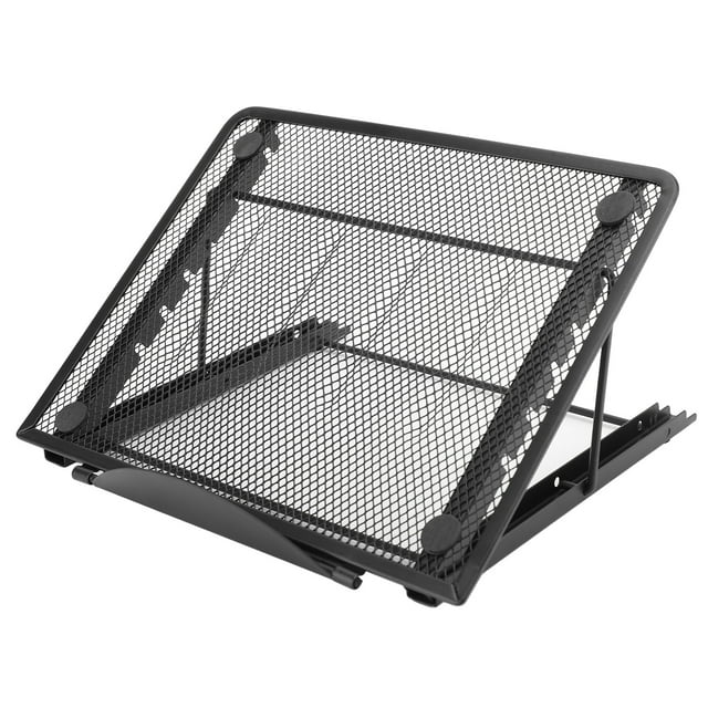 Support d'Ordinateur Portable Réglable, Support Ergonomique pour Tablette Pliable Dissipation de Chaleur Forte Antidérapant 6 Niveaux d'Inclinaison Réglable pour Refroidissement Noir, Argent