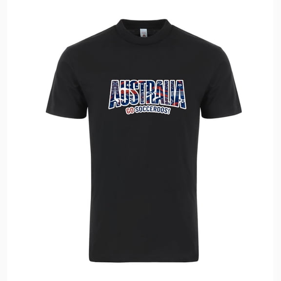 Australia Soccer T-Shirt 2026 – Unisex Adult Football Fan Tee, World Tournament Supporter Shirt - Black - S