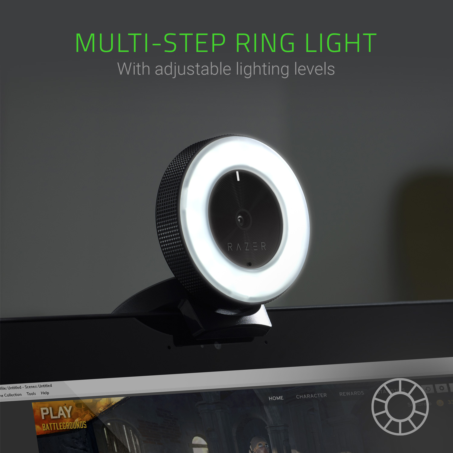 Razer Kiyo Streaming Webcam, Full HD, Auto Focus, Ring Light with Adjustable Brightness, Black - image 3 of 10