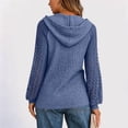 thumbnail image 6 of Gaigiky Shirts for Women Round Neck Drawstring Hoodies Solid Color Lace Spliced Long Sleeve Loose Fit Fall Daily Casual Pullover Outfits, 6 of 7