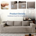 thumbnail image 4 of HSUNNS 71" 3 Setaser Sofa, Comfy Extra Deep Seat 3 Seater Couch for Living Room with Soft Upholstered and Side Pockets, Free 3 Pillows, No Assembly Required, Grey, 4 of 10