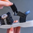 thumbnail image 5 of Eltusu Girls Sandals with Strap, Open Toe Princess No Slip Soft Sole Summer Shoes Black Size 1(Big Kids), 5 of 7