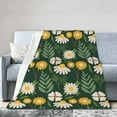 thumbnail image 2 of Green Blooming Daisy Pattern Throw Blanket,Super Soft Anti-Pilling Flannel Bed Blankets, 40"x30", 2 of 8