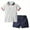White, variant on LYMAYTER Newborn Boys Shorts Outfits 2PCS Infant Solid Color Tees Shirt Summer Shorts Set 3-18 M