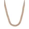 thumbnail image 3 of Rose Gold Iced Out Lab Grown VVS Diamond Prong Cuban Link Chain 10K/14K, 3 of 4