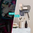 thumbnail image 1 of Soporte adhesivo para secador de pelo montado en la pared, soporte para secador de pelo de aluminio con almacenamiento ABS y organizador de cables, soporte para secador de pelo sin taladrar para baño S ShuxiuWang 8390614737242, 1 of 1