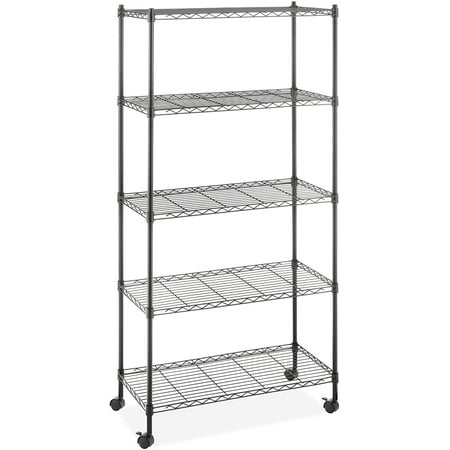 

SalonMore 5 Layer Commercial Adjustable Wire Metal Shelf Shelving Rack Rolling 65 x 36 x 14