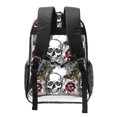 thumbnail image 2 of Sikiie Skulls Roses Clear Backpack, Transparent Bookbag for School for Women Men, Capacity Clear Bag for College, Travel, 2 of 7