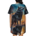 thumbnail image 3 of Picia Moonlit Night Sky Wolf Pajamas Sets for Women Soft Short-Sleeved Pjs with Lounge Shorts Two Piece Sleepwear-XX-Large, 3 of 9