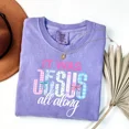 thumbnail image 3 of “It Was Jesus All Along” T-Shirt – Comfort Colors Preppy Christian Floral Graphic Tee, Inspirational Faith-Based Shirt for Women, 3 of 7