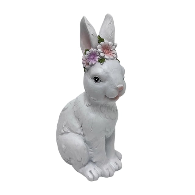 Figura de conejo de Pascua, estatua de conejo, hermosa pieza coleccionable para centro de mesa de Pascua Allanamiento
