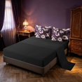 thumbnail image 4 of Homewish Chic Purple Butterfly Twin Bedding for Girls, Spring Flower Bedding Comforter Set, Black Reversible 7 Pieces, 4 of 7