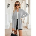 thumbnail image 4 of HOWCOME Lightweight Knit Cardigan for Women Long Sleeve Open Front Sweater with Pockets, Office Layering Cover Ups,Light Gray XL, 4 of 7
